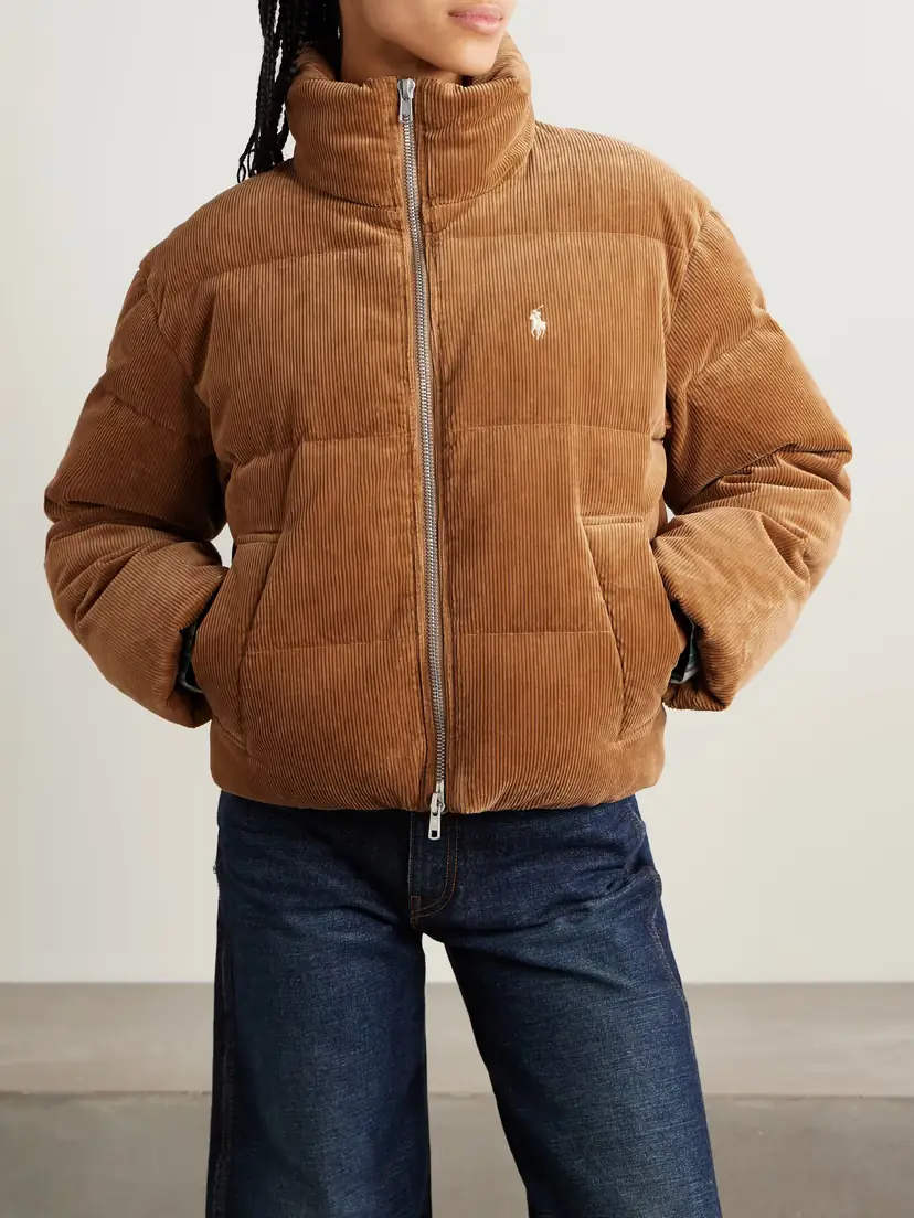 Polo Ralph Lauren Embroidered Quilted Cotton-blend Corduroy Down Jacket | Thumbnail 3