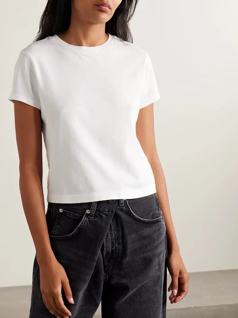 AGOLDE Adine Cropped Organic Cotton-jersey T-shirt | Thumbnail 3