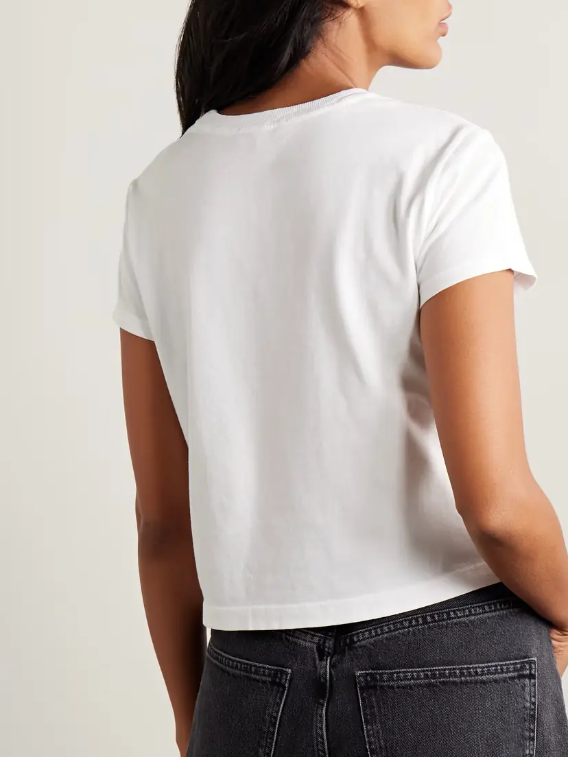 AGOLDE Adine Cropped Organic Cotton-jersey T-shirt | Thumbnail 4