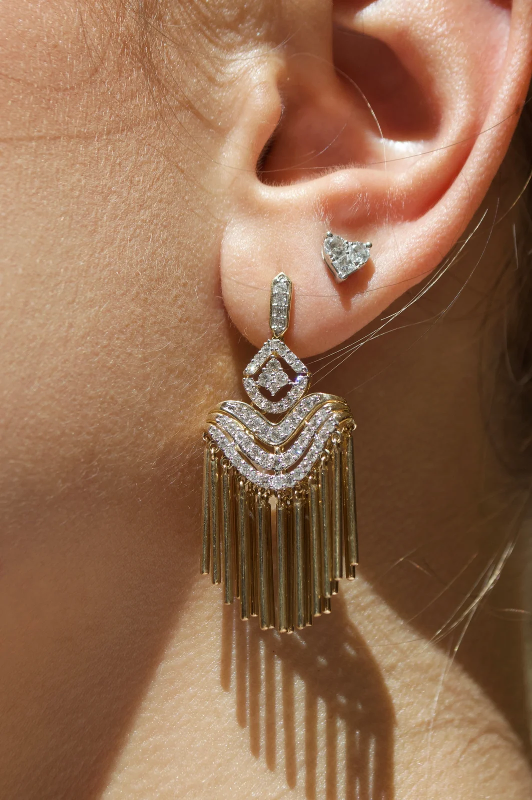 1.08ct Diamond 14K Gold Cascade Earrings 1.08ct Diamond 14K Gold Cascade Earrings