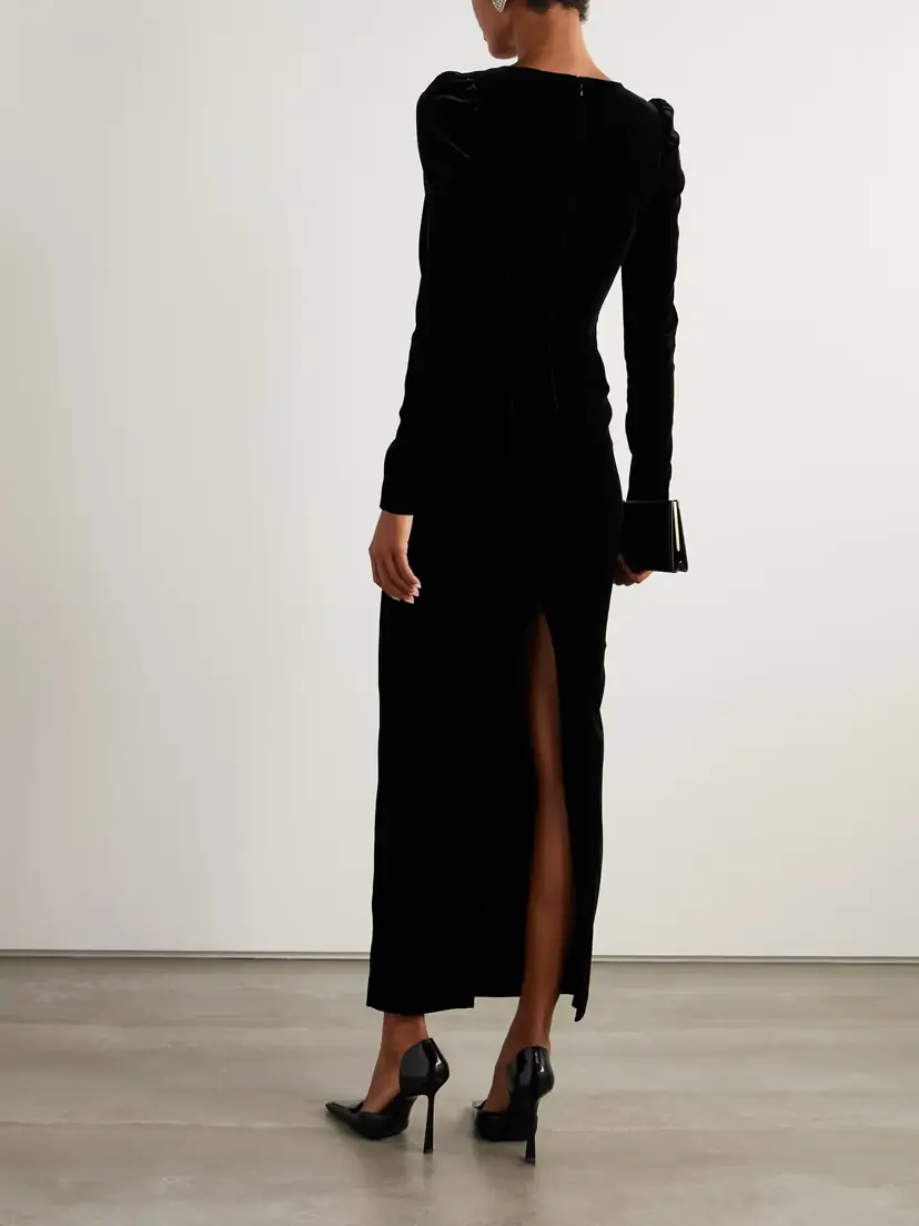 Alessandra Rich Cutout Bow-embellished Velvet Gown | Thumbnail 3 Alessandra Rich Cutout Bow-embellished Velvet Gown | Thumbnail 3