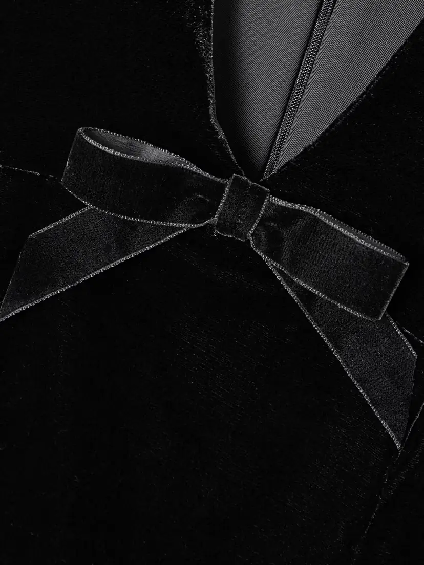 Alessandra Rich Cutout Bow-embellished Velvet Gown | Thumbnail 4 Alessandra Rich Cutout Bow-embellished Velvet Gown | Thumbnail 4