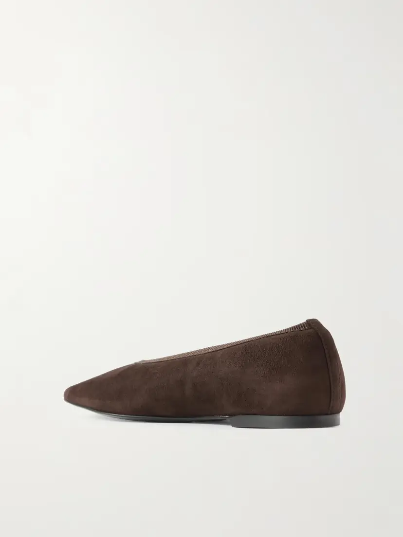 TOTEME Minimalist Suede Ballet Flats | Thumbnail 3