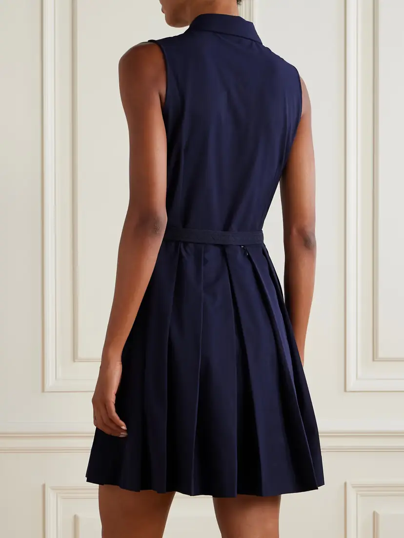 Tory Sport Belted Pleated Stretch-jersey Golf Mini Dress | Thumbnail 3