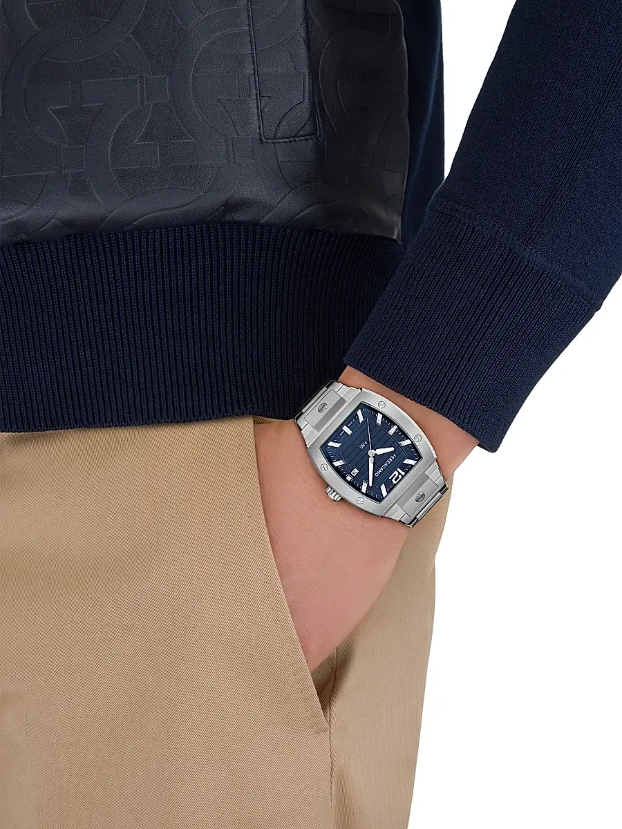 FERRAGAMO Men's Ren Stainless Steel Bracelet Watch/42MM - Stainless Steel Blue Dial | Thumbnail 2 FERRAGAMO Men's Ren Stainless Steel Bracelet Watch/42MM - Stainless Steel Blue Dial | Thumbnail 2