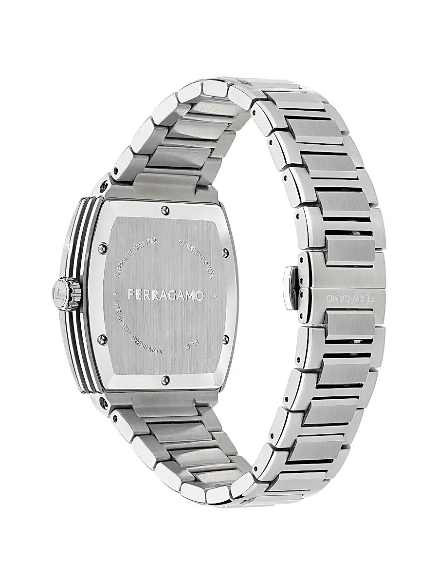 FERRAGAMO Men's Ren Stainless Steel Bracelet Watch/42MM - Stainless Steel Blue Dial | Thumbnail 4 FERRAGAMO Men's Ren Stainless Steel Bracelet Watch/42MM - Stainless Steel Blue Dial | Thumbnail 4