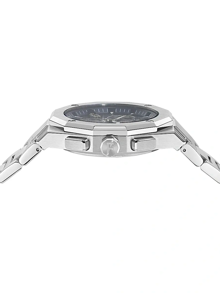 FERRAGAMO Men's Ferragamo Edge Chronograph Stainless Steel Bracelet Watch/42MM - Stainless Steel Blue Dial | Thumbnail 3 FERRAGAMO Men's Ferragamo Edge Chronograph Stainless Steel Bracelet Watch/42MM - Stainless Steel Blue Dial | Thumbnail 3