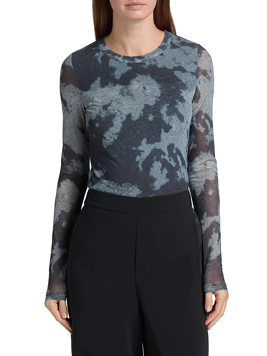 rag & bone Women's Yana Printed Mesh Long-Sleeve Top | Thumbnail 3 rag & bone Women's Yana Printed Mesh Long-Sleeve Top | Thumbnail 3