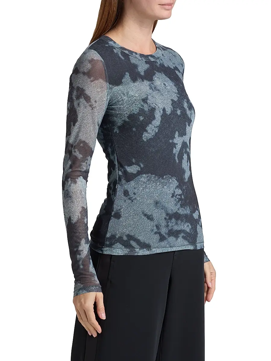 rag & bone Women's Yana Printed Mesh Long-Sleeve Top | Thumbnail 4 rag & bone Women's Yana Printed Mesh Long-Sleeve Top | Thumbnail 4