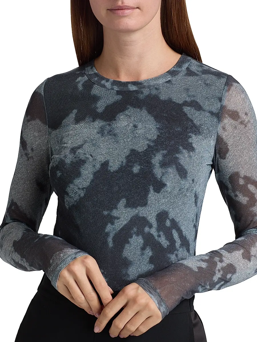 rag & bone Women's Yana Printed Mesh Long-Sleeve Top | Thumbnail 6 rag & bone Women's Yana Printed Mesh Long-Sleeve Top | Thumbnail 6