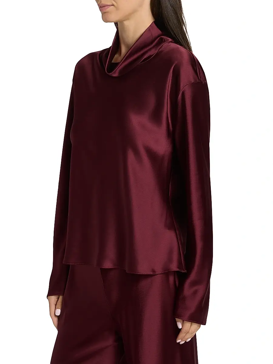 LESET Women's Barb Satin Cowlneck Top | Thumbnail 4 LESET Women's Barb Satin Cowlneck Top | Thumbnail 4