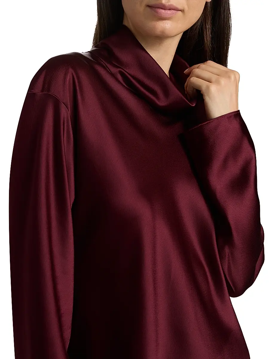 LESET Women's Barb Satin Cowlneck Top | Thumbnail 6 LESET Women's Barb Satin Cowlneck Top | Thumbnail 6