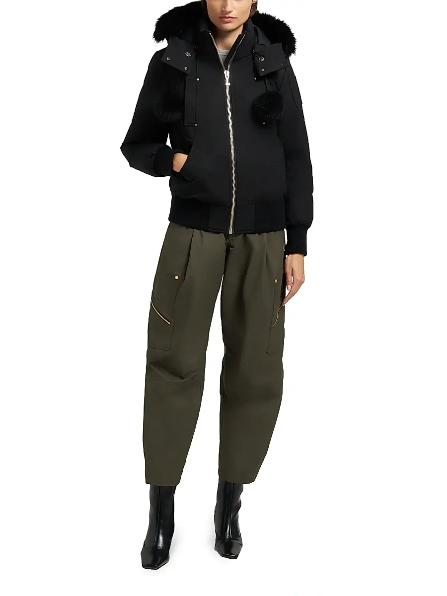 Moose Knuckles Women's Debbie Shearling-Trim Down Bomber Jacket | Thumbnail 2