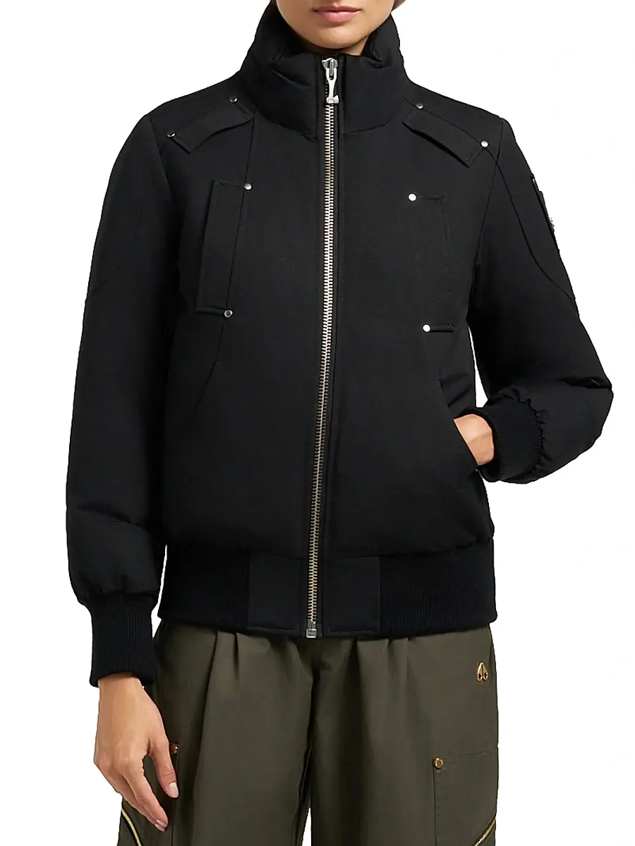Moose Knuckles Women's Debbie Shearling-Trim Down Bomber Jacket | Thumbnail 4