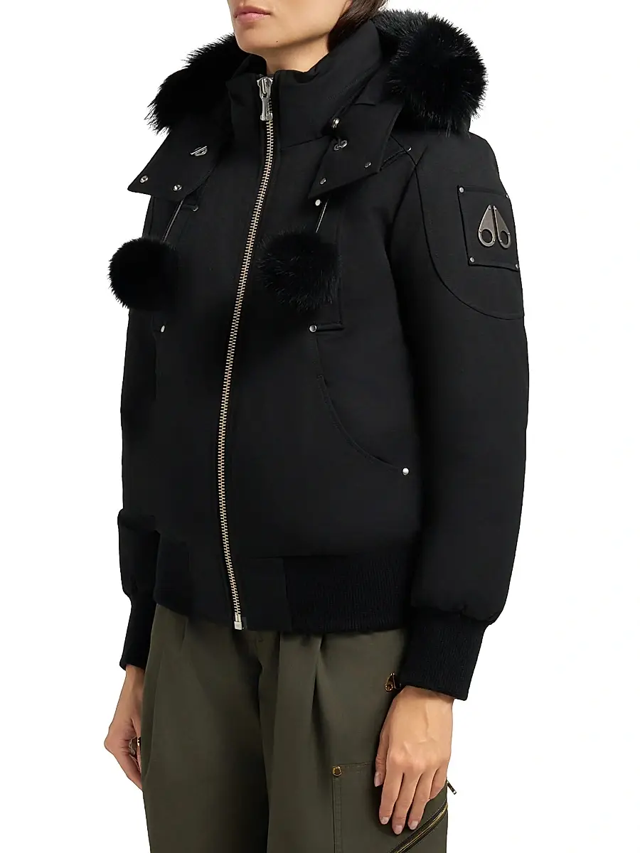 Moose Knuckles Women's Debbie Shearling-Trim Down Bomber Jacket | Thumbnail 5