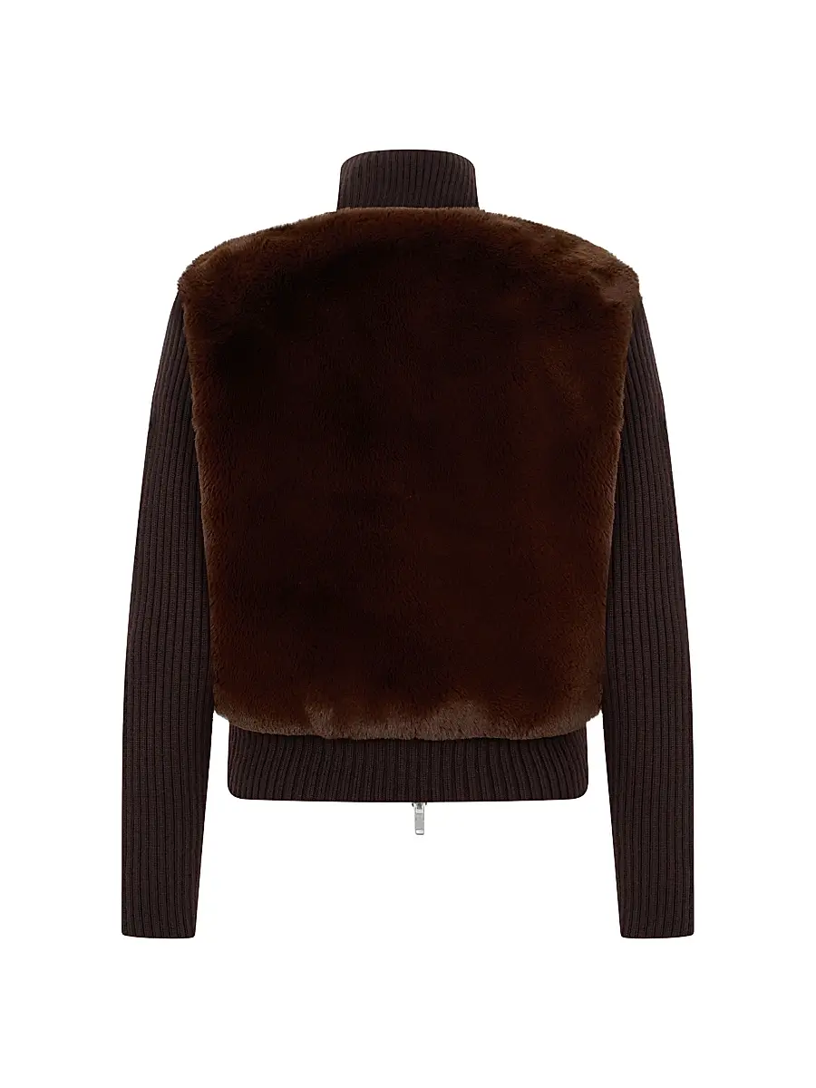Moose Knuckles Women's Dua Bunny Wool-Cashmere Zip Cardigan | Thumbnail 3