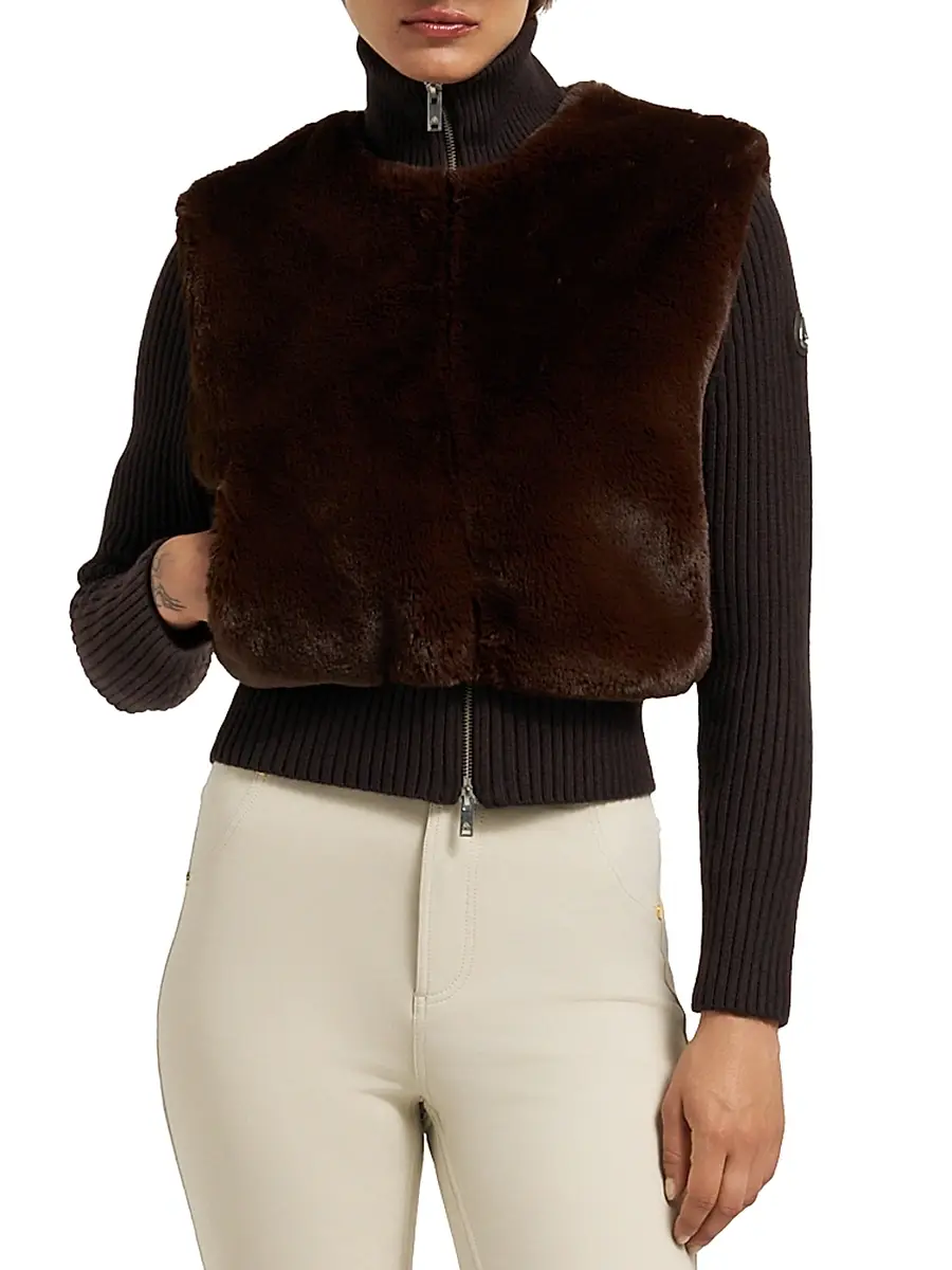 Moose Knuckles Women's Dua Bunny Wool-Cashmere Zip Cardigan | Thumbnail 4