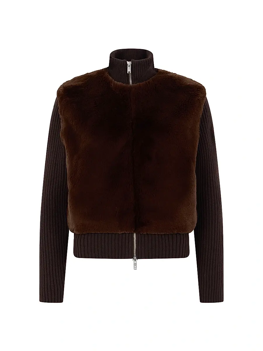 Moose Knuckles Women's Dua Bunny Wool-Cashmere Zip Cardigan