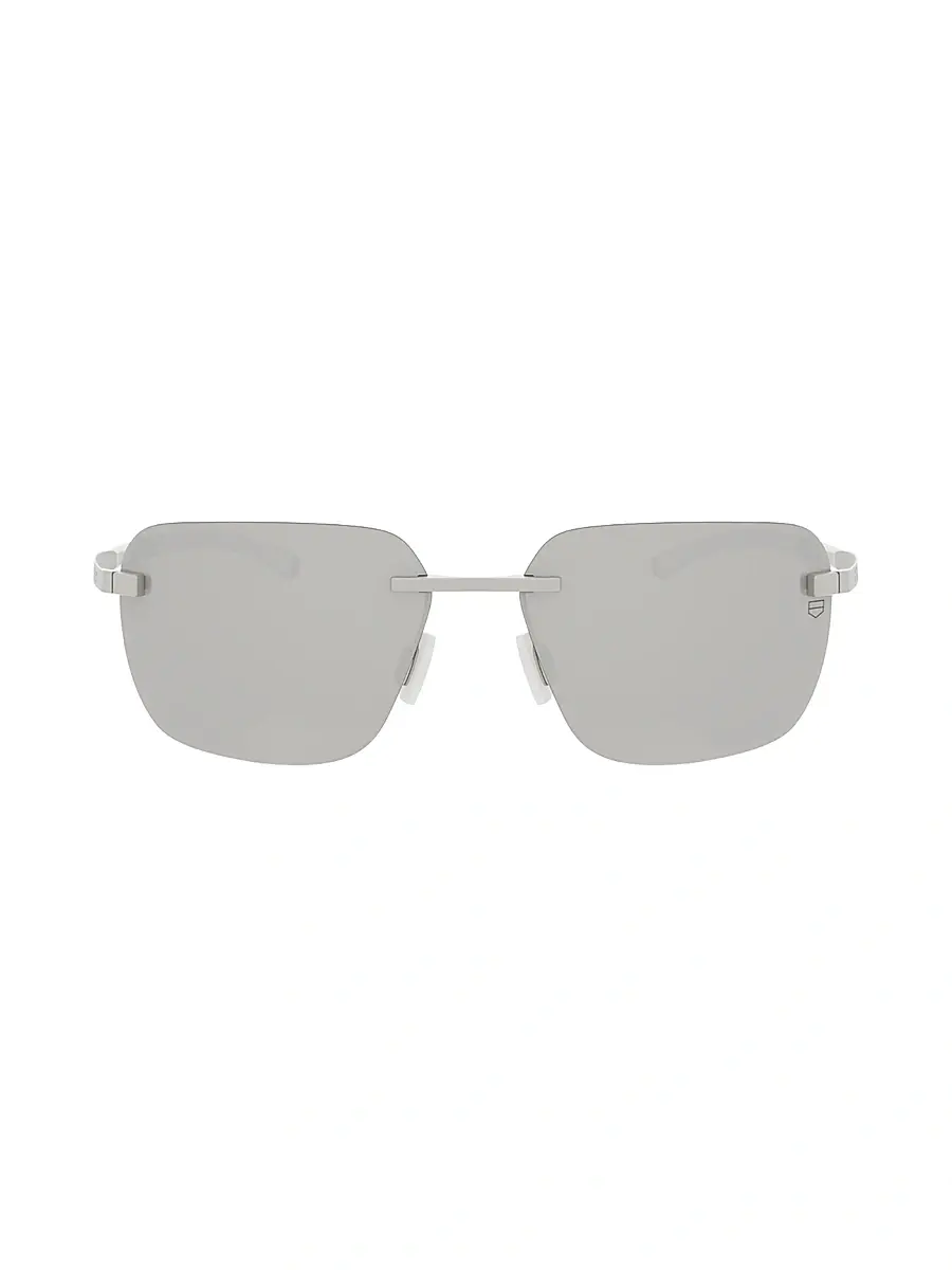 TAG Heuer Men's Flex 58MM Square Sunglasses - Shiny Palladium And Smoke Mirror | Thumbnail 2 TAG Heuer Men's Flex 58MM Square Sunglasses - Shiny Palladium And Smoke Mirror | Thumbnail 2