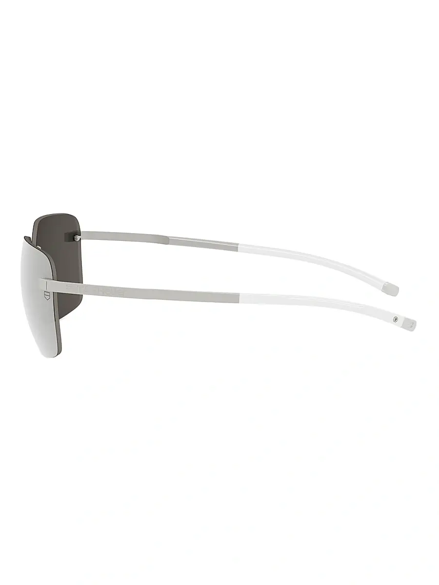 TAG Heuer Men's Flex 58MM Square Sunglasses - Shiny Palladium And Smoke Mirror | Thumbnail 3 TAG Heuer Men's Flex 58MM Square Sunglasses - Shiny Palladium And Smoke Mirror | Thumbnail 3