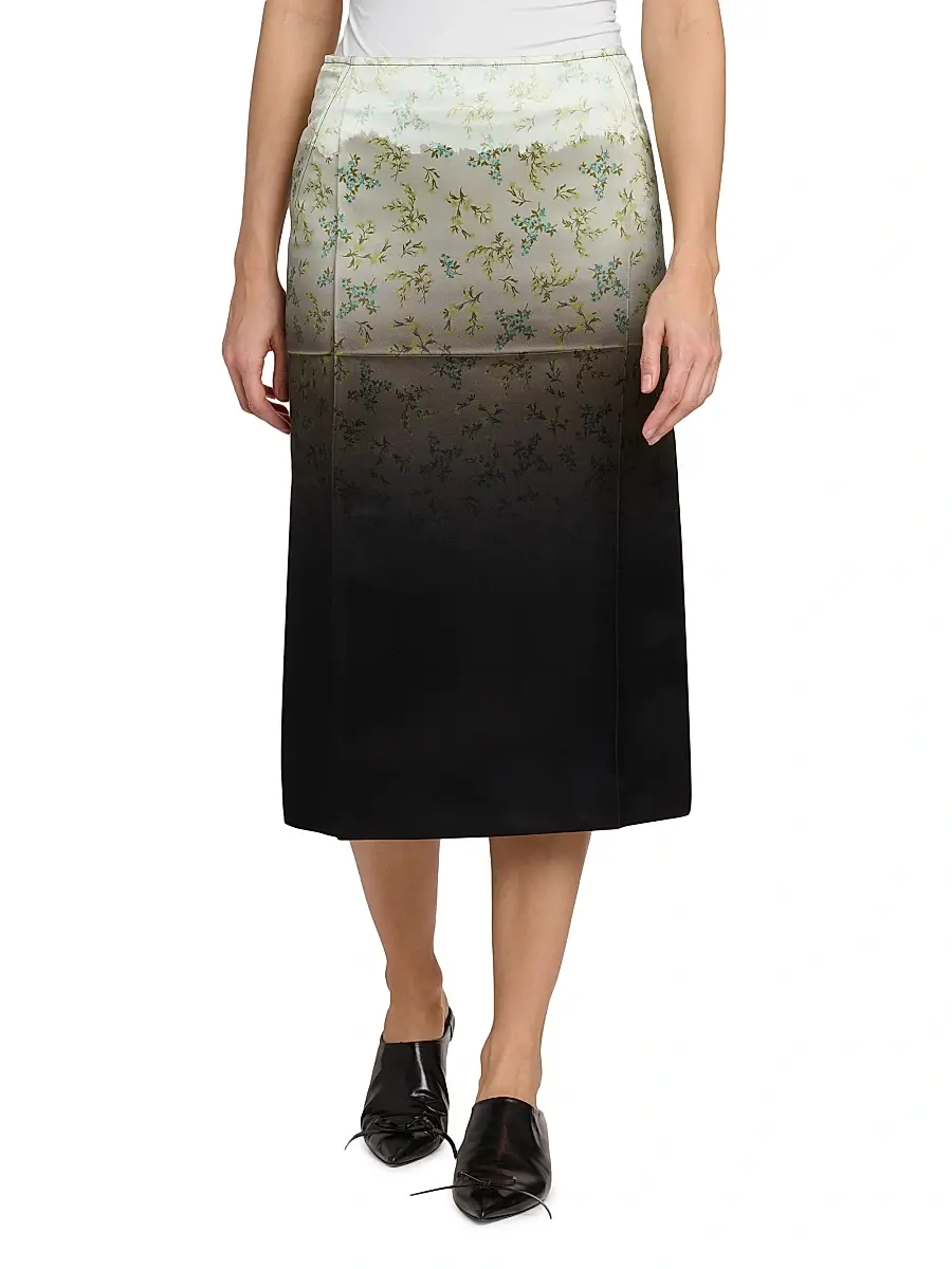 Jil Sander Women's Floral Dip-Dye Midi-Skirt | Thumbnail 3 Jil Sander Women's Floral Dip-Dye Midi-Skirt | Thumbnail 3