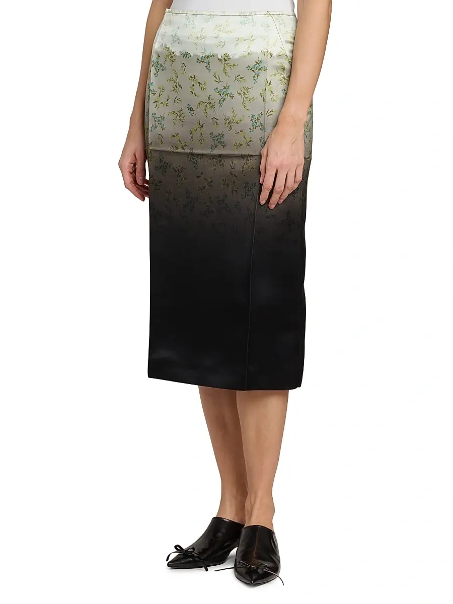 Jil Sander Women's Floral Dip-Dye Midi-Skirt | Thumbnail 4 Jil Sander Women's Floral Dip-Dye Midi-Skirt | Thumbnail 4
