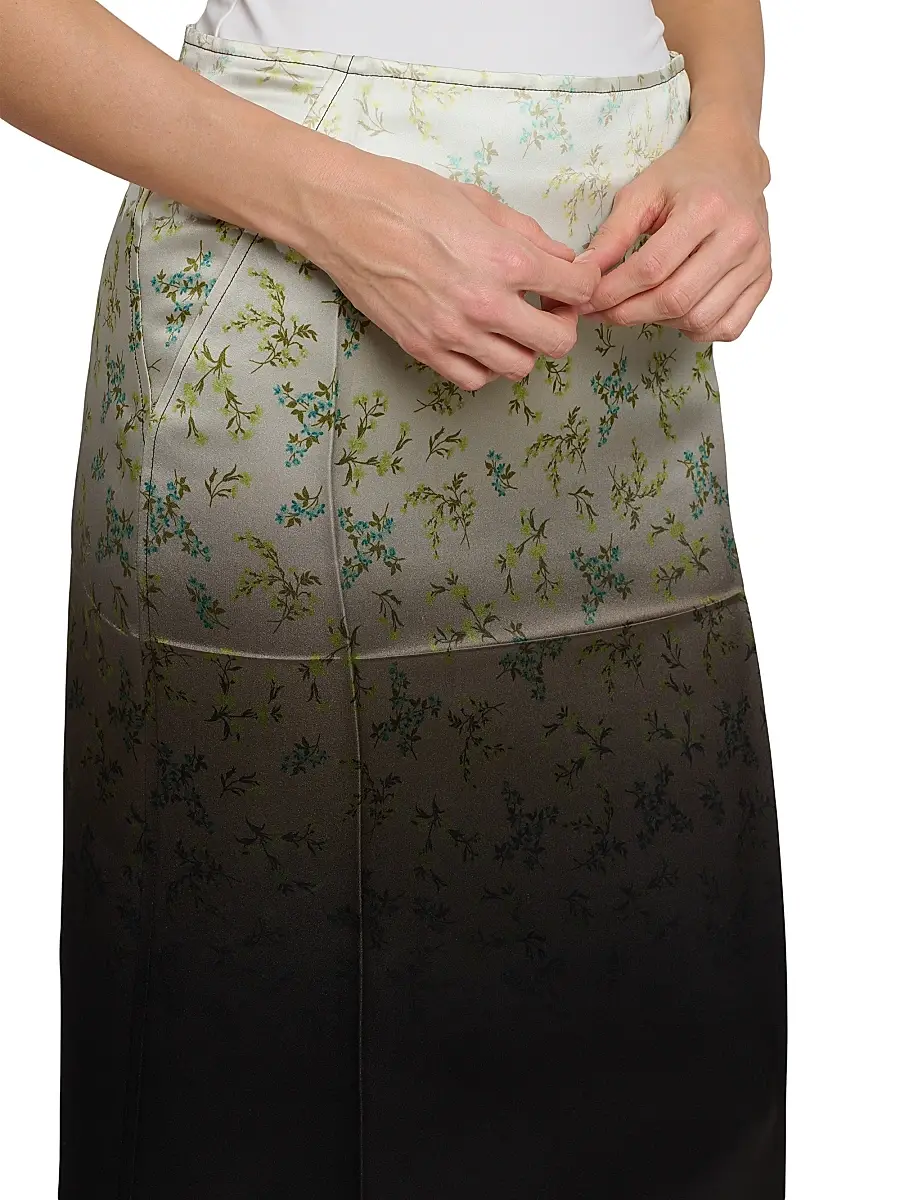 Jil Sander Women's Floral Dip-Dye Midi-Skirt | Thumbnail 6 Jil Sander Women's Floral Dip-Dye Midi-Skirt | Thumbnail 6