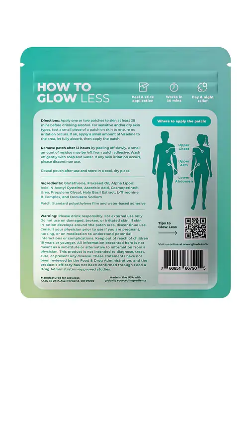 Glowless Alcohol Flush Patch 6 Pack | Thumbnail 2