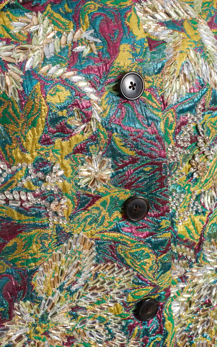 Dries Van Noten Vondero Floral Jacquard-Lamé Jacket | Thumbnail 3 Dries Van Noten Vondero Floral Jacquard-Lamé Jacket | Thumbnail 3