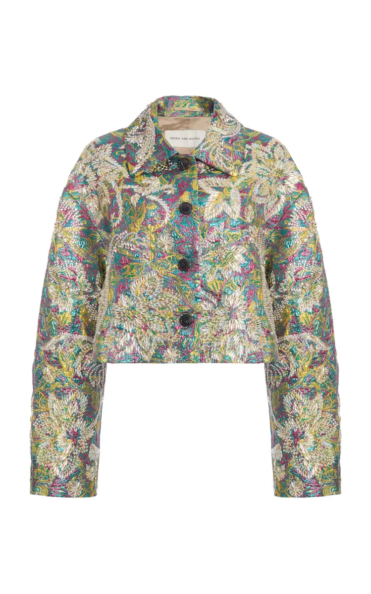 Dries Van Noten Vondero Floral Jacquard-Lamé Jacket | Thumbnail 4 Dries Van Noten Vondero Floral Jacquard-Lamé Jacket | Thumbnail 4
