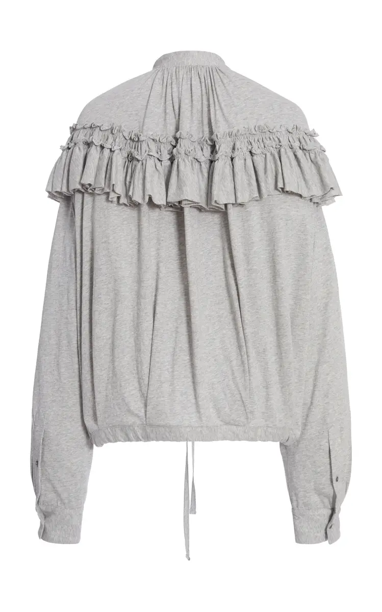 Dries Van Noten Hunver Ruffled Cotton-Jersey Top | Thumbnail 2 Dries Van Noten Hunver Ruffled Cotton-Jersey Top | Thumbnail 2