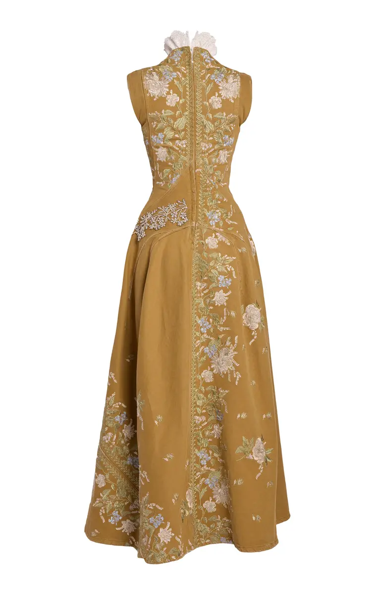 Erdem Embroidered Denim Midi Dress | Thumbnail 2 Erdem Embroidered Denim Midi Dress | Thumbnail 2