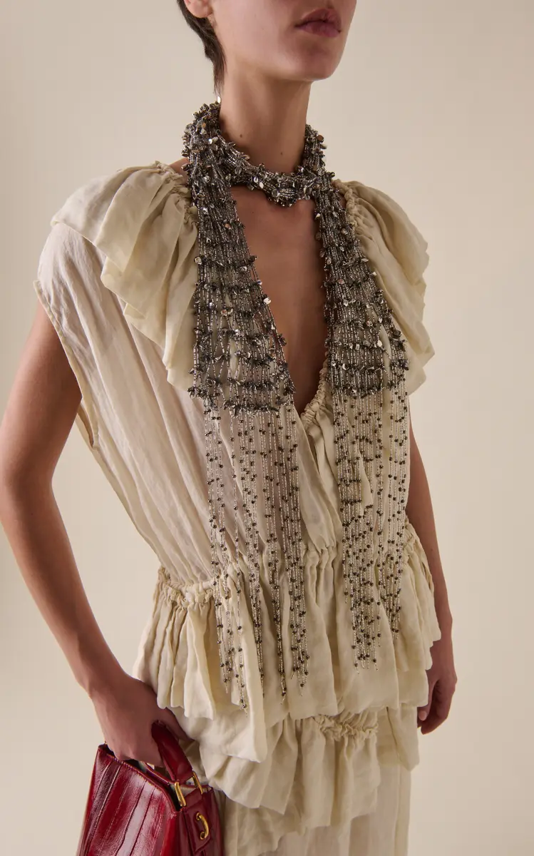 Dries Van Noten Handmade Beaded Scarf Necklace | Thumbnail 2 Dries Van Noten Handmade Beaded Scarf Necklace | Thumbnail 2