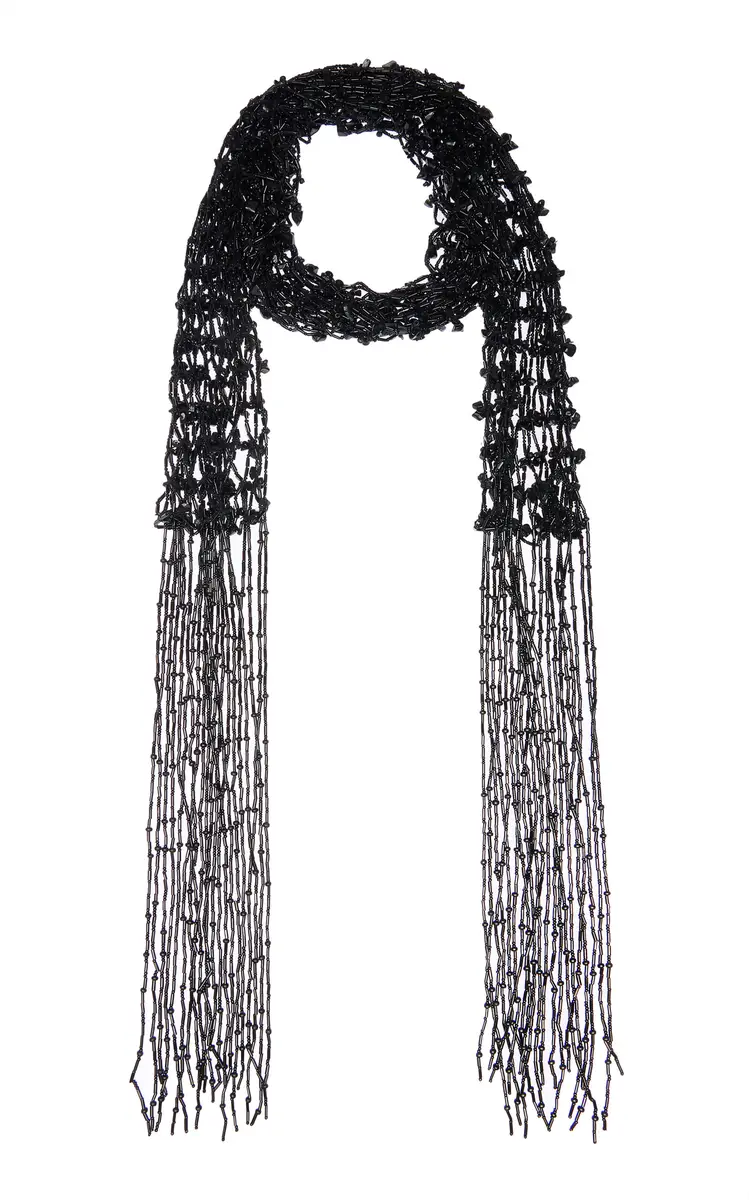 Dries Van Noten Handmade Beaded Scarf Necklace
