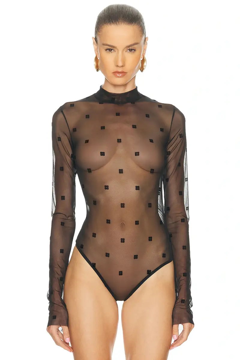 Givenchy Sheer Long Sleeve Bodysuit | Thumbnail 2
