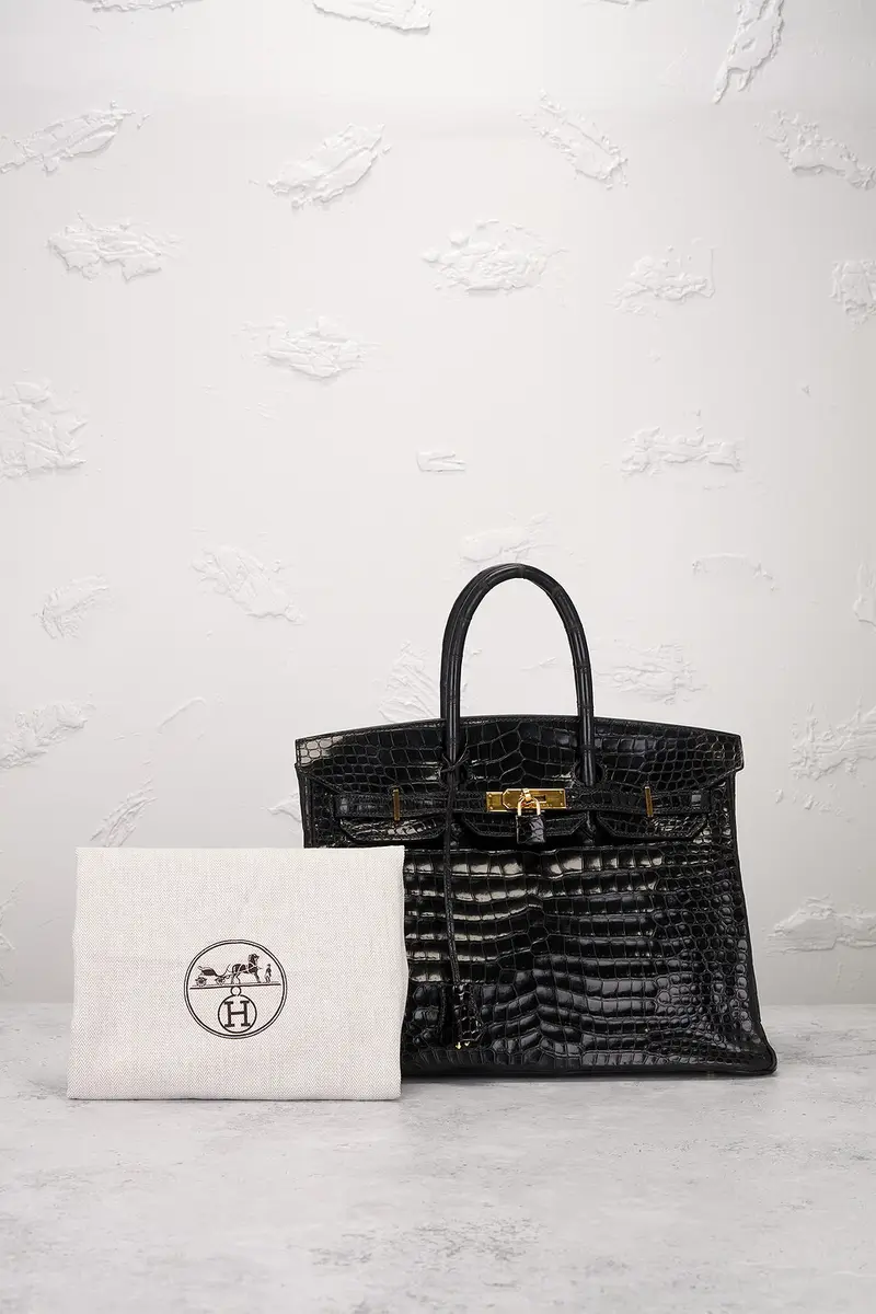 HERMÈS Shiny Porosus Crocodile Birkin 35 Handbag | Thumbnail 10