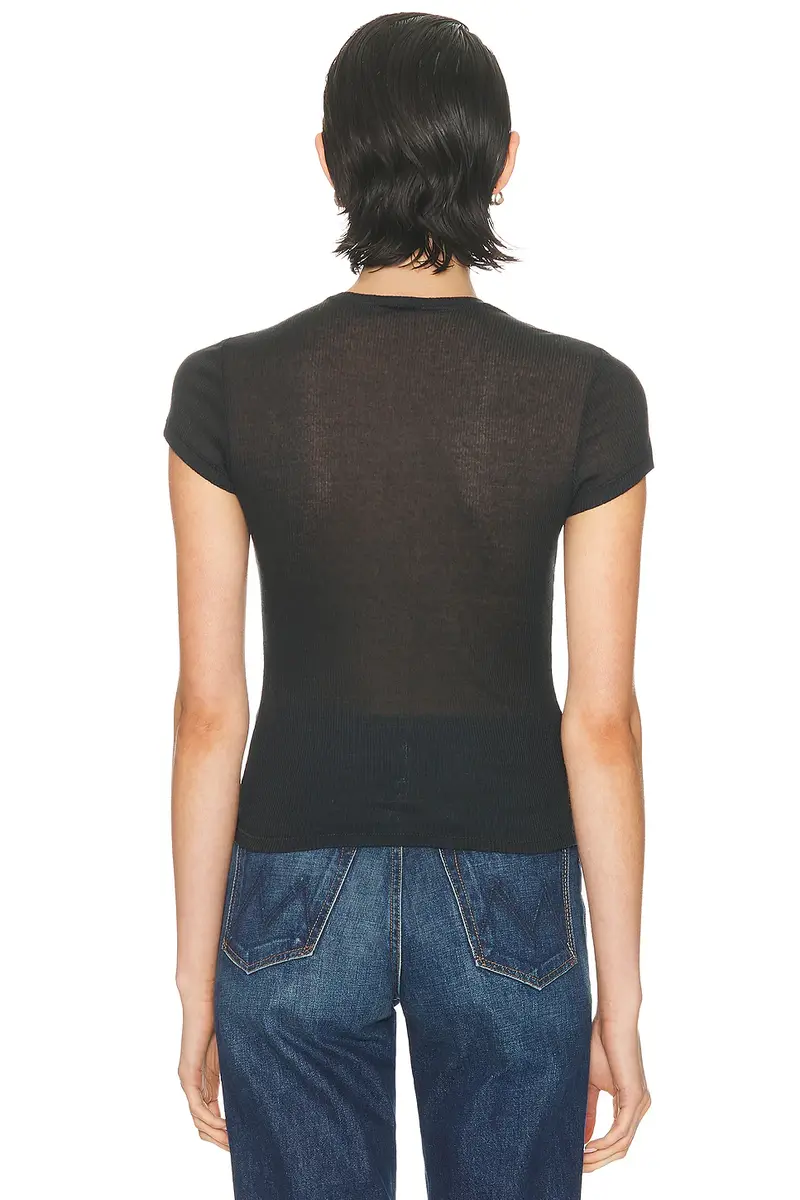 Skims Sheer Cotton Crewneck Standard T-Shirt | Thumbnail 3