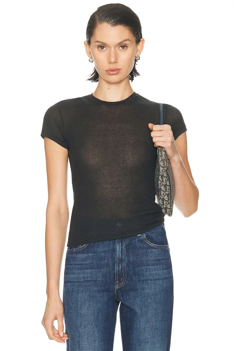 Skims Sheer Cotton Crewneck Standard T-Shirt