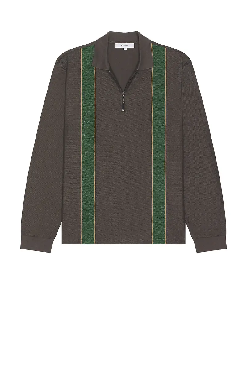 Palmes Society Long Sleeve Zip Polo | Thumbnail 3