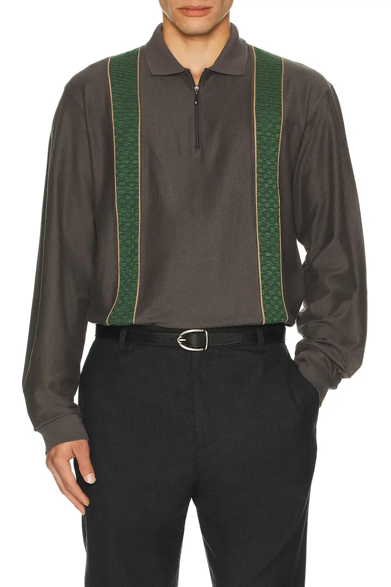 Palmes Society Long Sleeve Zip Polo