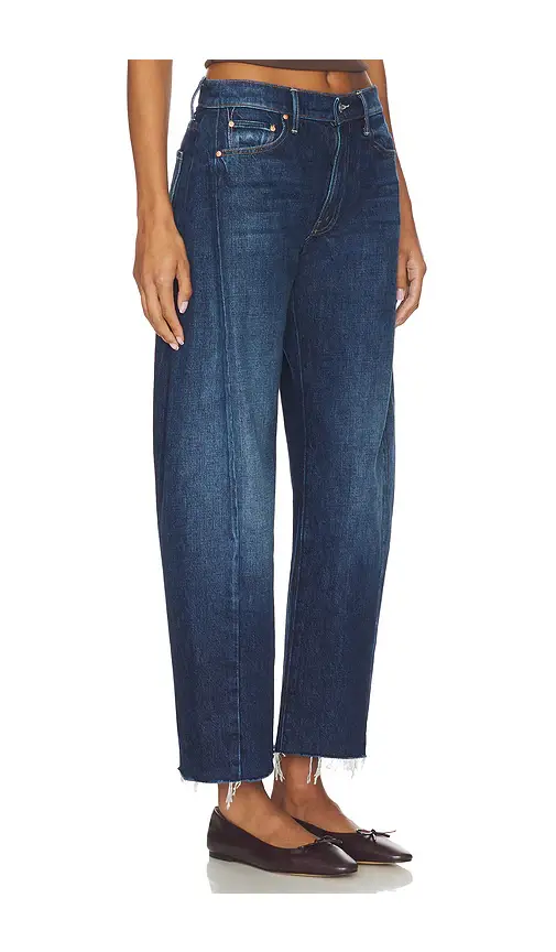 Mother Lil' Petite Mid Rise Full-pipe Flood Fray Jeans | Thumbnail 2