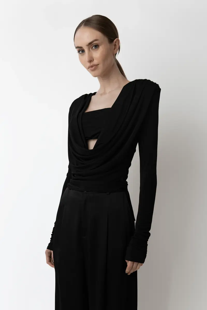 Lapointe Jersey Cowl Neck Bandeau Top | Thumbnail 3 Lapointe Jersey Cowl Neck Bandeau Top | Thumbnail 3