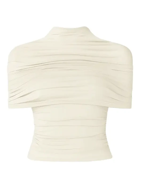 Jersey Mock Neck Ruched Top Jersey Mock Neck Ruched Top