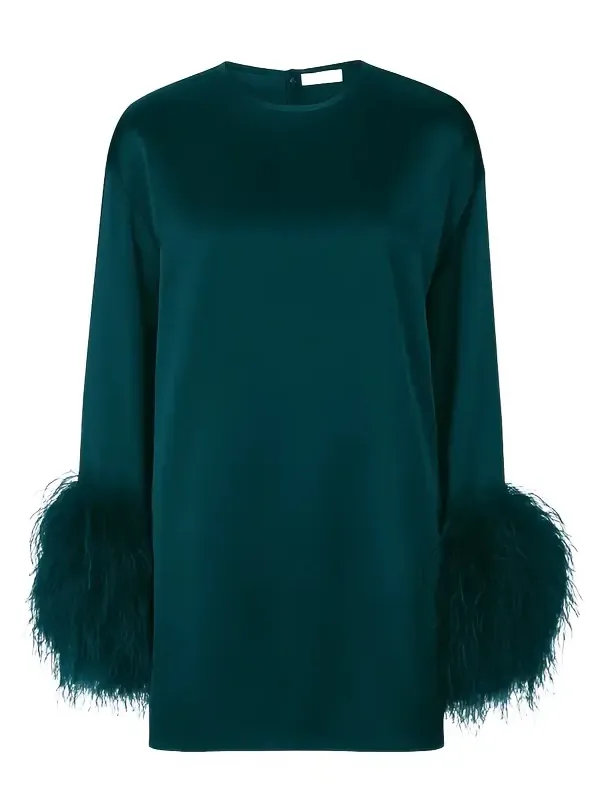 Satin Dress With Feathers Satin Dress With Feathers