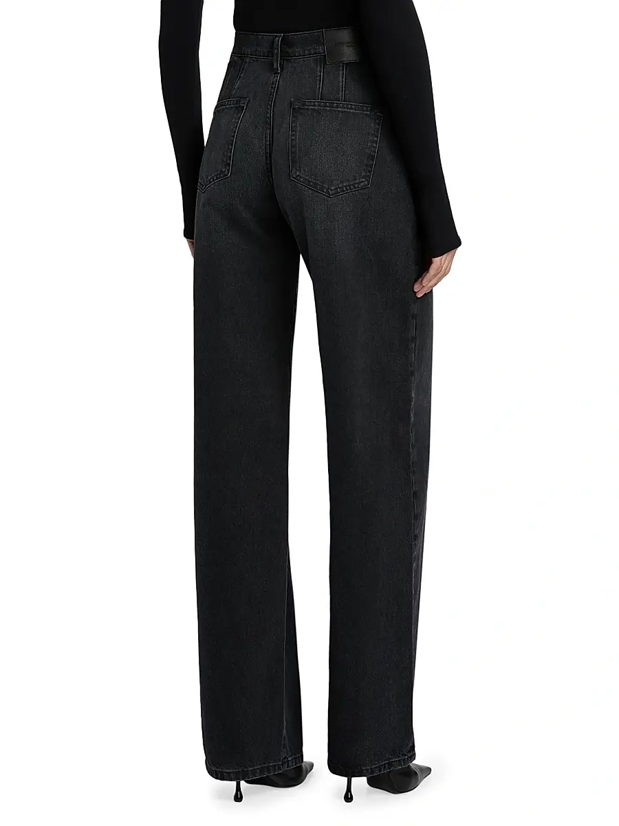 Brandon Maxwell Women's Callan Denim High-Rise Wide-Leg Jeans | Thumbnail 5 Brandon Maxwell Women's Callan Denim High-Rise Wide-Leg Jeans | Thumbnail 5