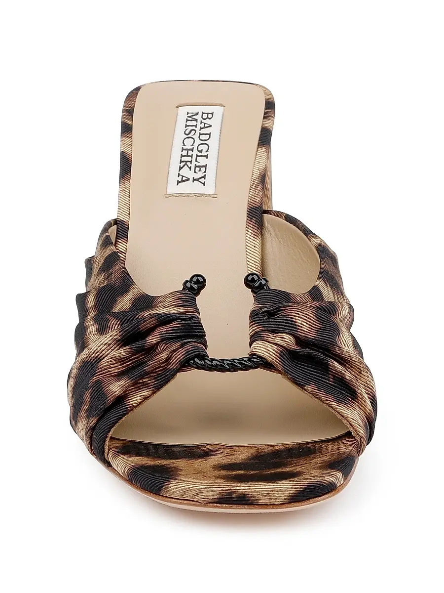 BADGLEY MISCHKA Women's Vayla Pleated Leather Sandals | Thumbnail 4