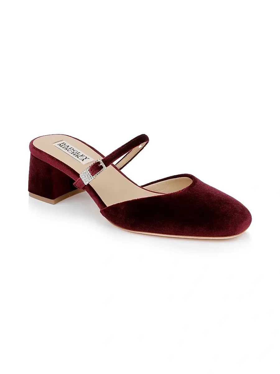 BADGLEY MISCHKA Women's Valarie 50MM Velvet Pumps | Thumbnail 2