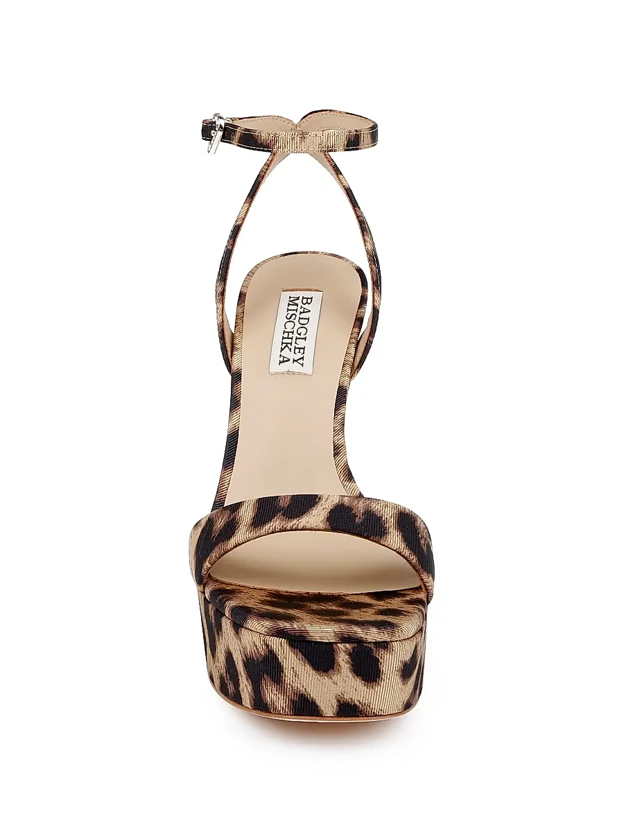 BADGLEY MISCHKA Women's Caia Leopard-Print Platform Sandals | Thumbnail 4 BADGLEY MISCHKA Women's Caia Leopard-Print Platform Sandals | Thumbnail 4