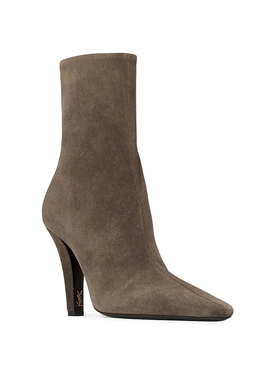Saint Laurent Women's Jill Booties in Suede - Mickey | Thumbnail 2