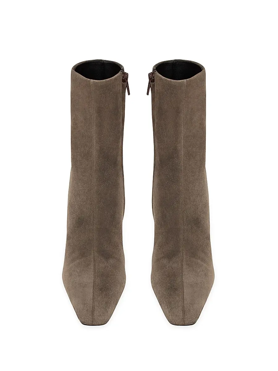 Saint Laurent Women's Jill Booties in Suede - Mickey | Thumbnail 4